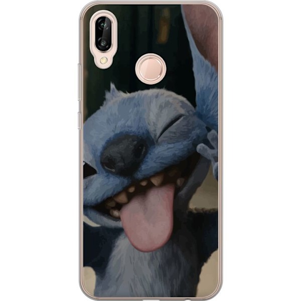 Huawei P20 lite Läpinäkyvä kuori Stitch Söpö Alien - Sini