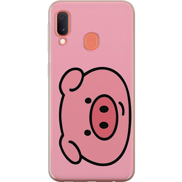 Samsung Galaxy A20e Läpinäkyvä kuori Kawaii Piggy