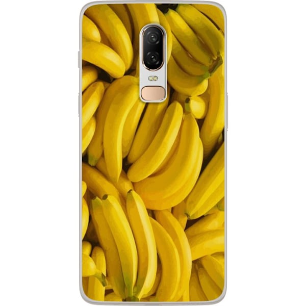 OnePlus 6 Genomskinligt Skal Banana Pattern – lekfullt möns