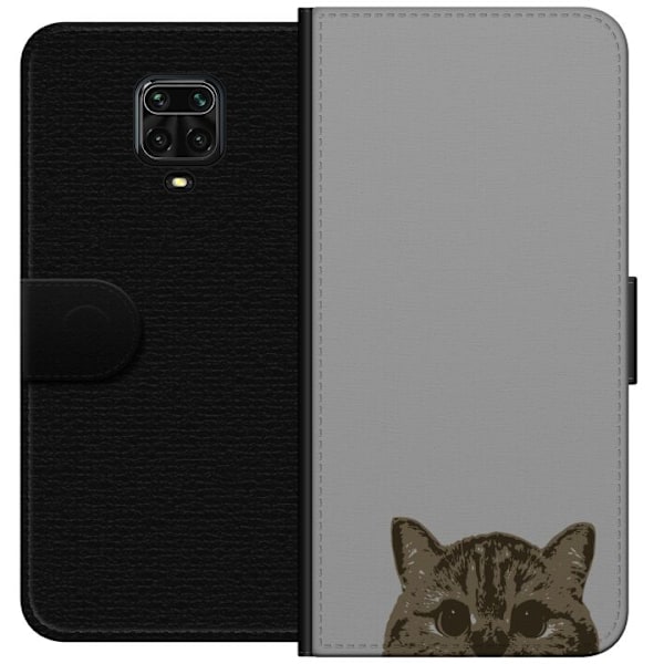 Xiaomi Redmi Note 9 Pro Tegnebogsetui Grå Katteblik - stilful