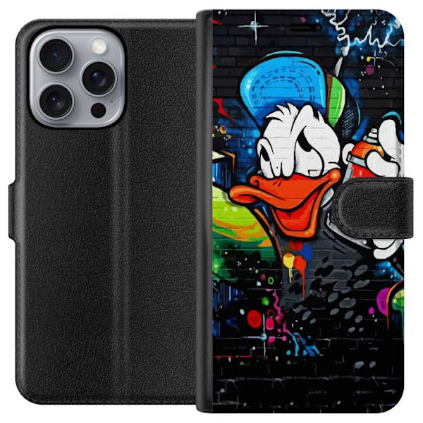 Apple iPhone 16 Pro Max Lompakkokotelo Kalle Anka Graffiti Disney Design Hauska Lasten Motiivi Väri Graafinen Suosittu Sarja Ikoninen Disney-hahmo