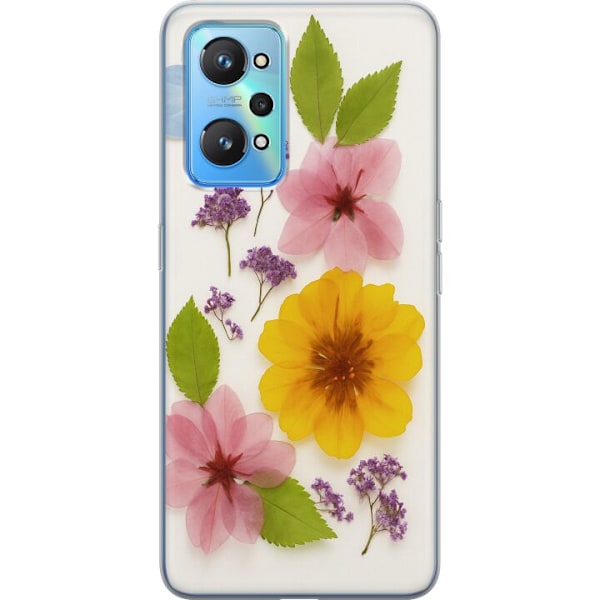 Realme GT Neo2 Gjennomsiktig deksel Pressede blomster