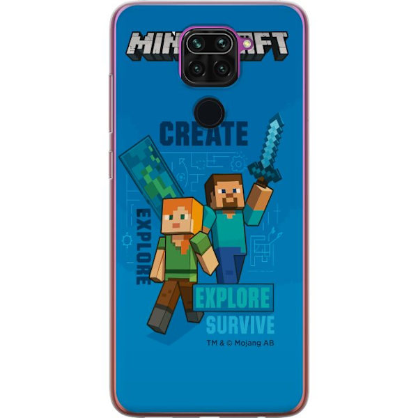 Xiaomi Redmi Note 9 Läpinäkyvä kuori Minecraft Luolastot