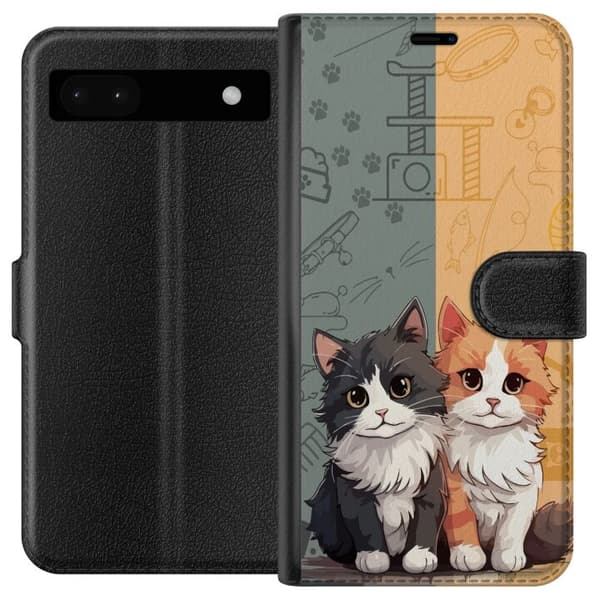 Kompatibelt Lommeboketui til Google Pixel 6a Katter