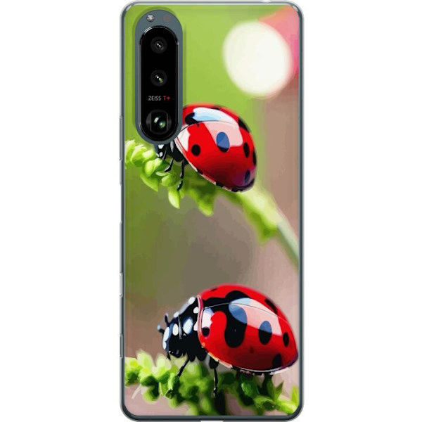 Sony Xperia 5 III Genomskinligt Skal Nyckelpiga Insekt Lycka Symbol Naturmotiv Populärt Grafiskt Motiv Dekoration Sommar Tur