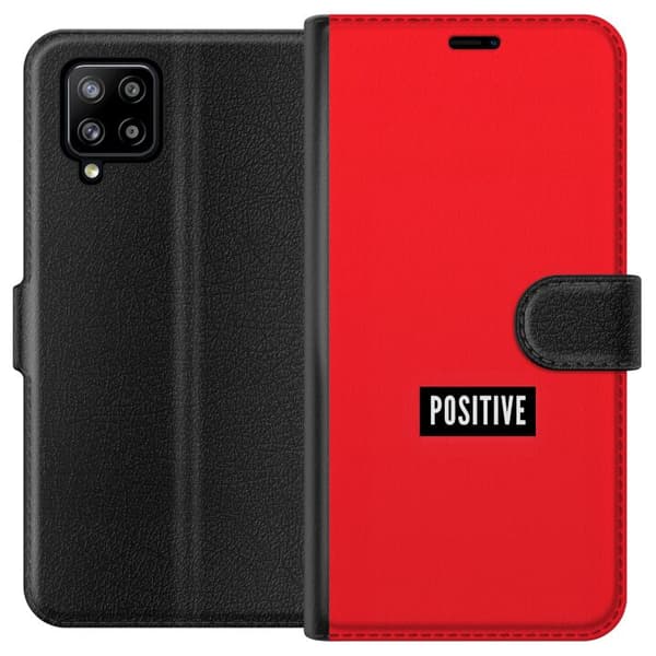 Kompatibelt Plånboksfodral till Samsung Galaxy A42 5G Positive text röd