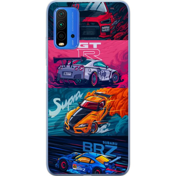 Xiaomi Redmi Note 9 4G Genomskinligt Skal Subaru Racing