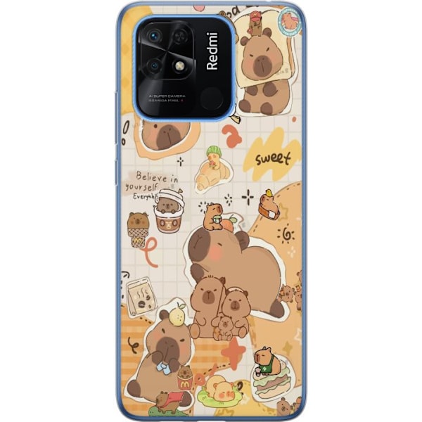 Xiaomi Redmi 10C Läpinäkyvä kuori Kawaii capybara mobilskal med gulliga djurmotiv