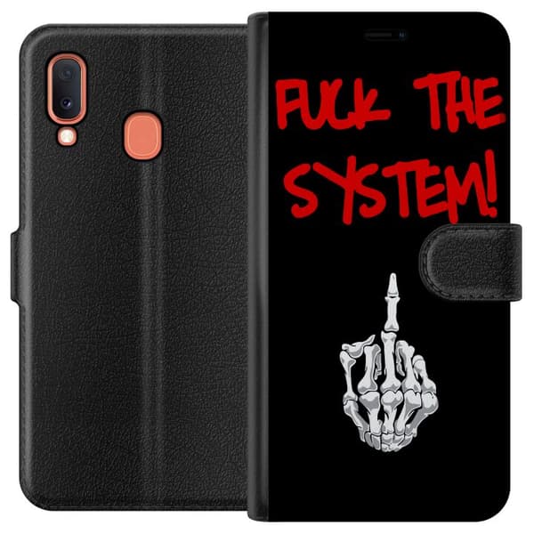 Kompatibel Tegnebogsetui til Samsung Galaxy A20e Fuck System
