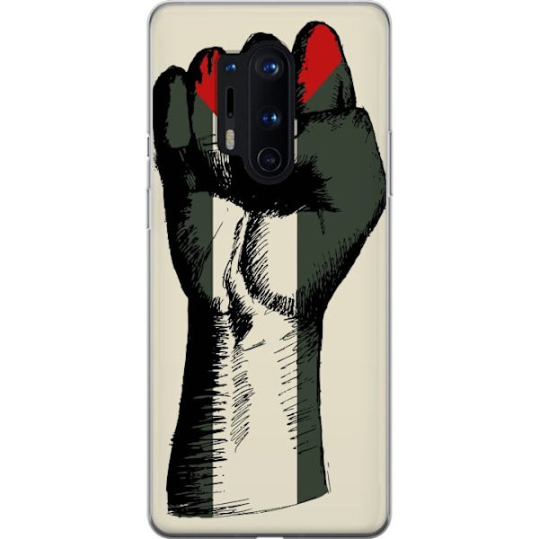 OnePlus 8 Pro Läpinäkyvä kuori Käsi sidottu Palestinan vä