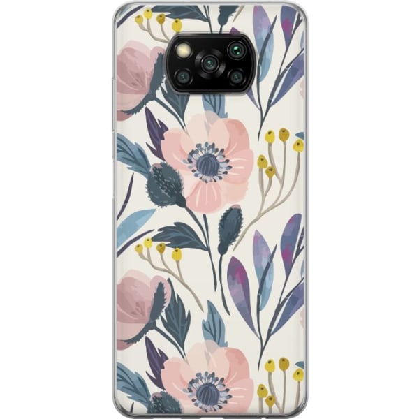 Xiaomi Poco X3 NFC Gennemsigtig cover Blomsterlykke
