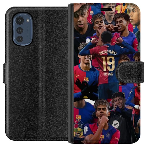 Motorola Moto E32s Lompakkokotelo Lamine Yamal mobiilikotelo jalkapallofaneille