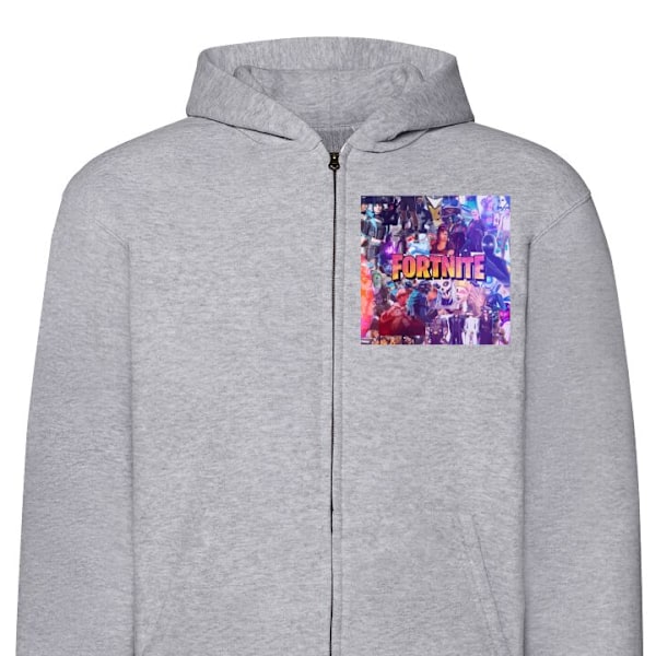 Zip-Hoodie | Hættetrøje med Lynlås til Voksne Fortnite grå XL