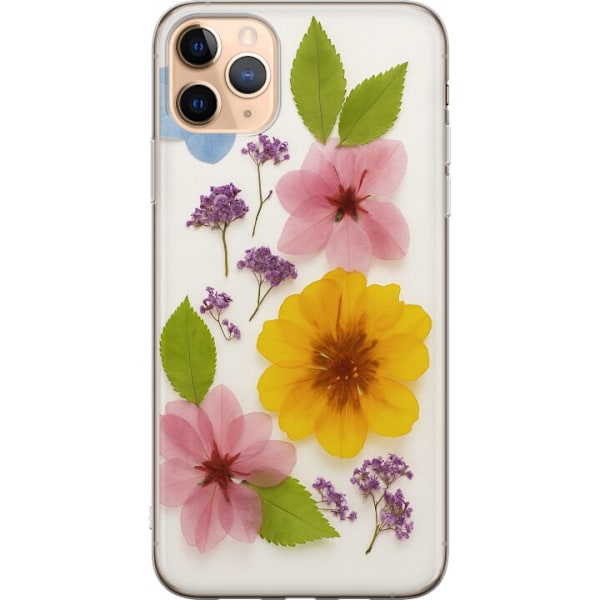 Apple iPhone 11 Pro Max Genomskinligt Skal Pressade blommor