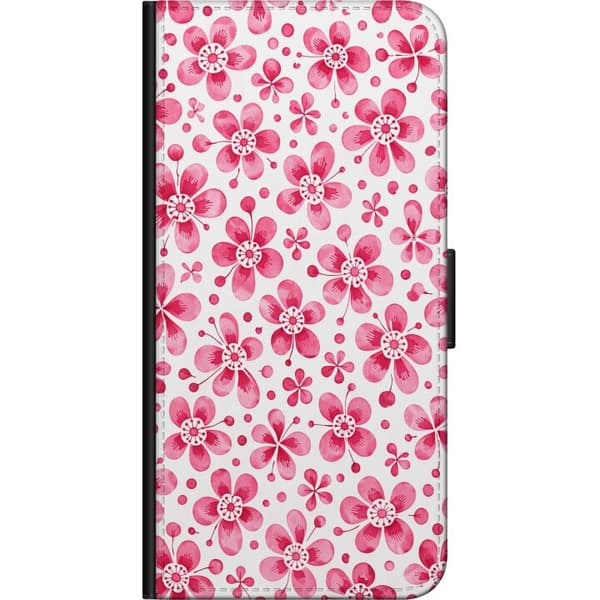 Kompatibelt Lommeboketui til OnePlus 9 Pro Asurblå flora