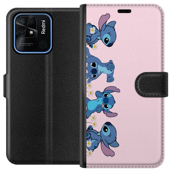 Xiaomi Redmi 10C Plånboksfodral Stitch Skratt & Bus – Perfekt för Mobilskal eller Poster