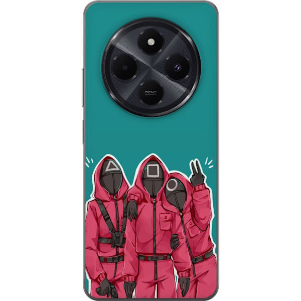 Xiaomi Redmi A4 Genomskinligt Skal Squid Game Karaktärer Grafisk Design Seriefigurer Populär TV Motiv Asiatisk Stil Spännande Trend