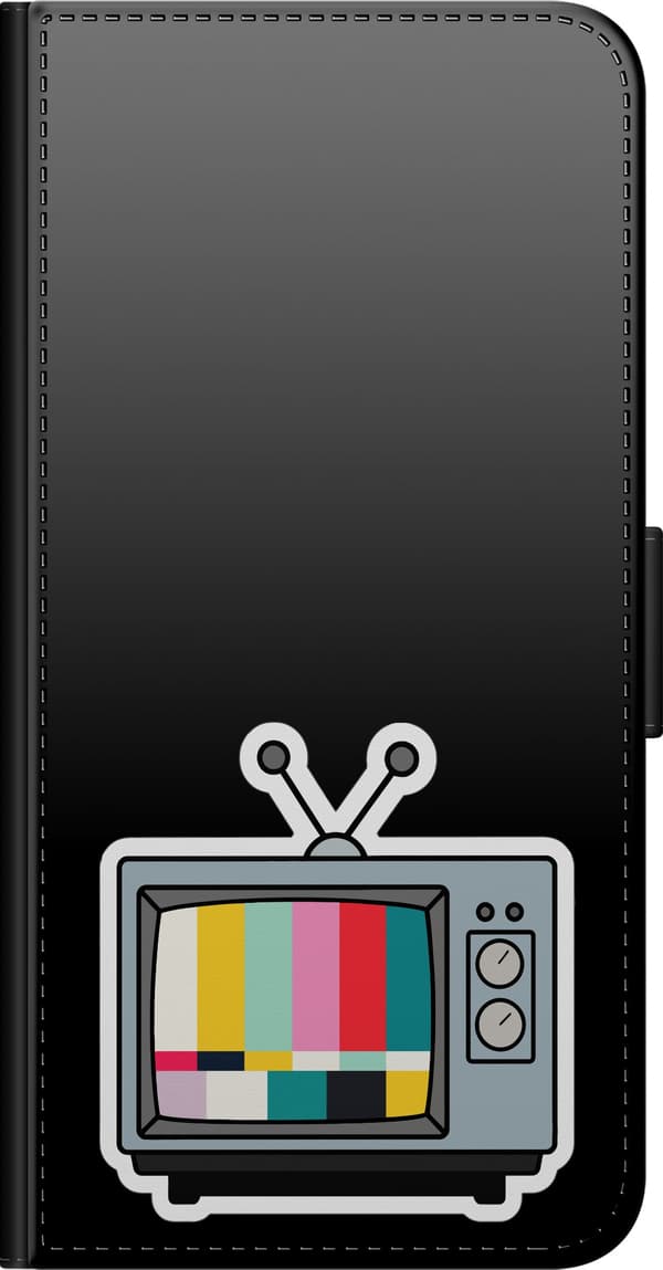 Yhteensopiva Lompakkokotelo Huawei P40 lite Harmaa testikuvanäyttö - Harmaa kuva-aihe, jossa on harmaa televisio ja väritestikuva. harmaa