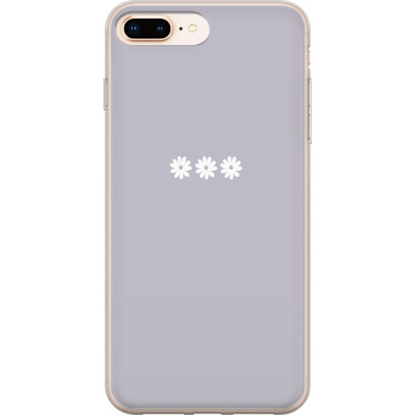 Apple iPhone 8 Plus Läpinäkyvä kuori Lila Blomminimalismi - tyylikäs kukkakuva lila taustalla