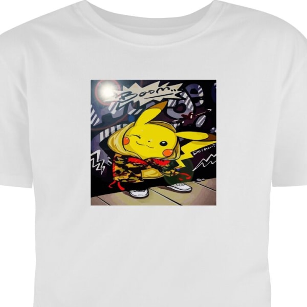 Barn T-shirt Pikachu vit 9-11 År