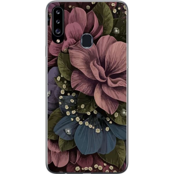 Kompatibelt Mobildeksel til Samsung Galaxy A20s Blomster