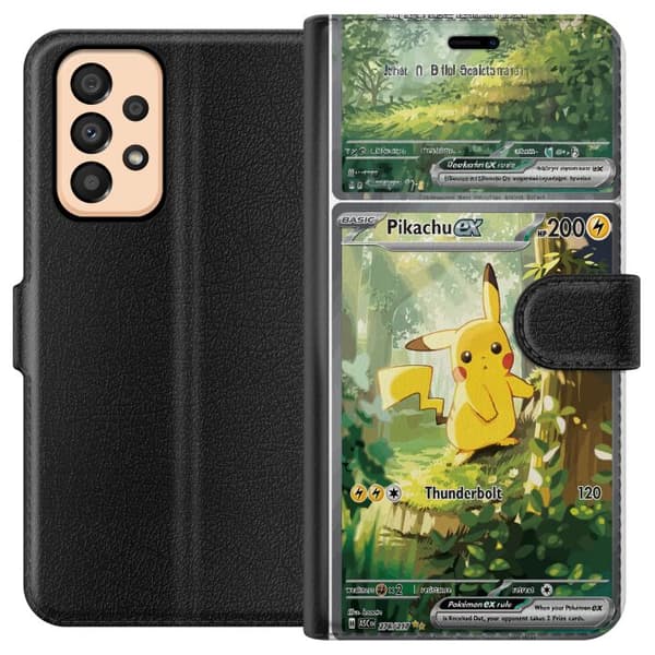 Kompatibel Tegnebogsetui til Samsung Galaxy A33 5G Pikachu grøn