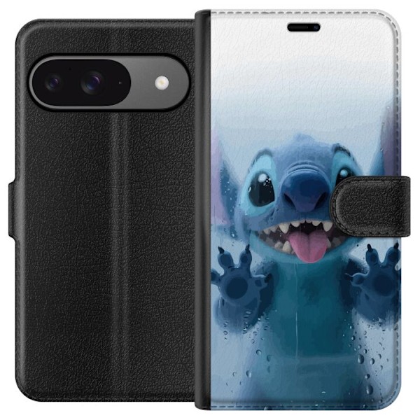 Google Pixel 9 Pro Plånboksfodral Stitch Window View – Stitch vid ett fönster i söt stil
