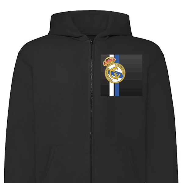 Zip-Hoodie | Hættetrøje med Lynlås til Voksne Real Madrid sort L