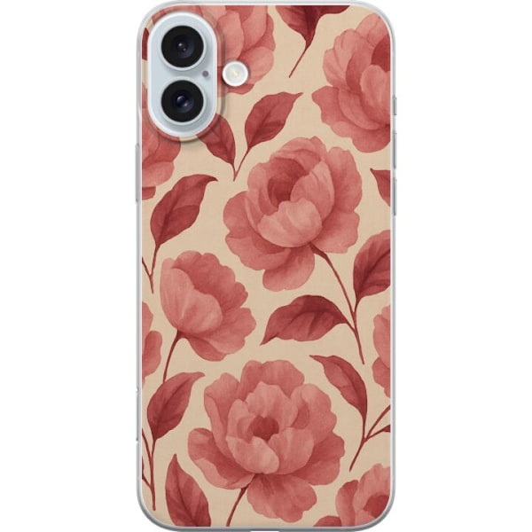 Apple iPhone 16 Plus Genomskinligt Skal Rose Bloom