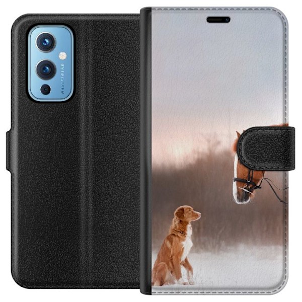 OnePlus 9 Tegnebogsetui Hest & Hund
