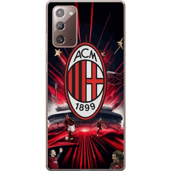 Samsung Galaxy Note20 Genomskinligt Skal AC Milan