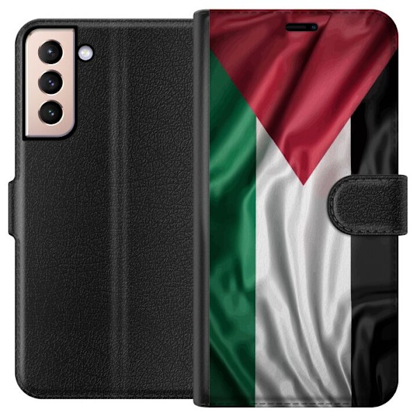 Samsung Galaxy S21 Lompakkokotelo Palestiinan lippu – ikoninen vapauden symboli punaisessa, mustassa, valkoisessa ja vihreässä