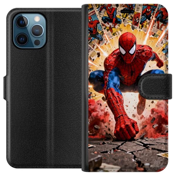 Kompatibel Tegnebogsetui til Apple iPhone 12 Pro Spider Man action