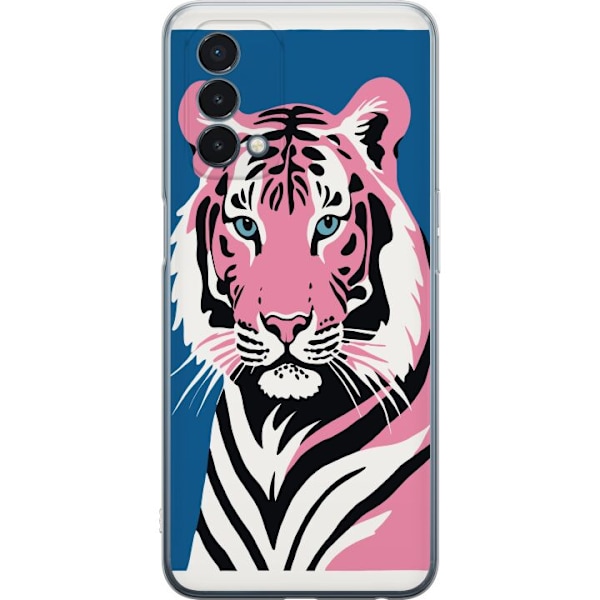 OnePlus Nord N200 5G Gennemsigtig cover Eftertænksom Tiger