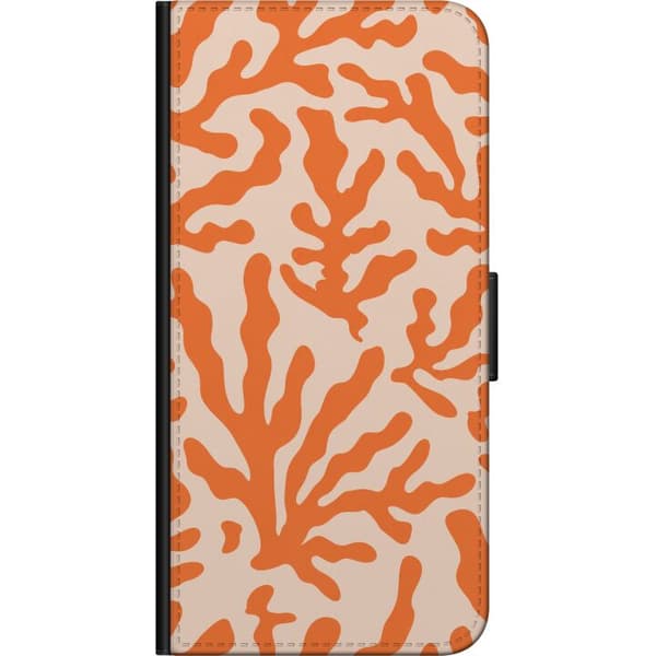 Kompatibelt Plånboksfodral till Huawei P40 lite E Orange korallgrenar orange