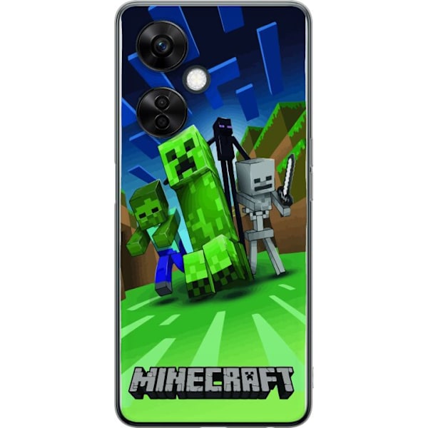 OnePlus Nord CE 3 Lite Läpinäkyvä kuori Minecraft Creeper mobilskal i klassisk grön pixelstil