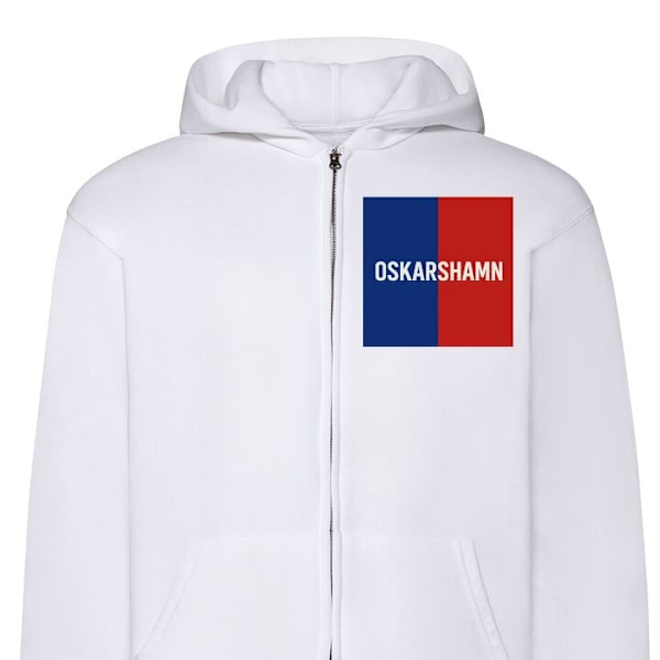 Zip-Hoodie | Huvtröja med Dragkedja för Vuxna Oskarshamn – vit S