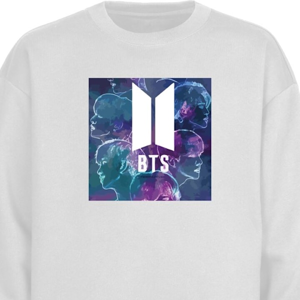 Sweatshirt til Voksne | Klassisk Collegebluse BTS hvid S