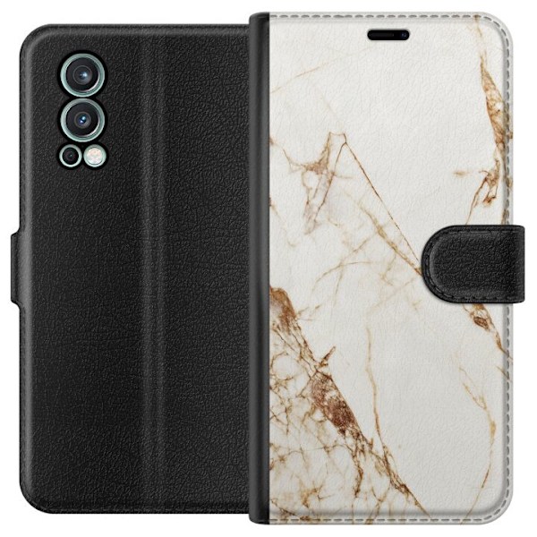 OnePlus Nord 2 5G Tegnebogsetui Hvid marmor