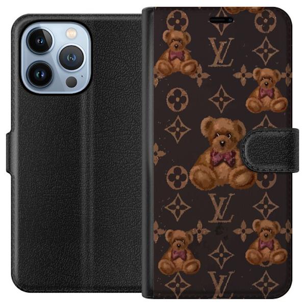 Apple iPhone 13 Pro Lompakkokotelo Louis Vuitton Teddykarhu Kuvio Ylellinen Muotisuunnittelu Suosittu Motiivi Muoti-Trendi Ylelliset Asusteet