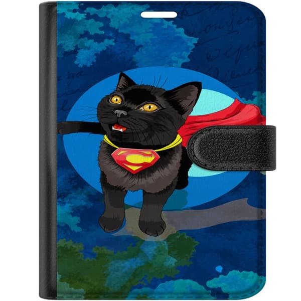 Kompatibelt Lommeboketui til Apple iPhone Duo Superkatt blå