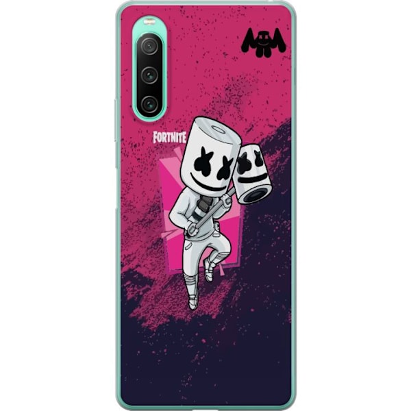 Sony Xperia 10 IV Läpinäkyvä kuori Marshmello Fortnite Skin Emote Gaming DJ Hahmo Suosittu Aihe Lapsi Nuori Trendi