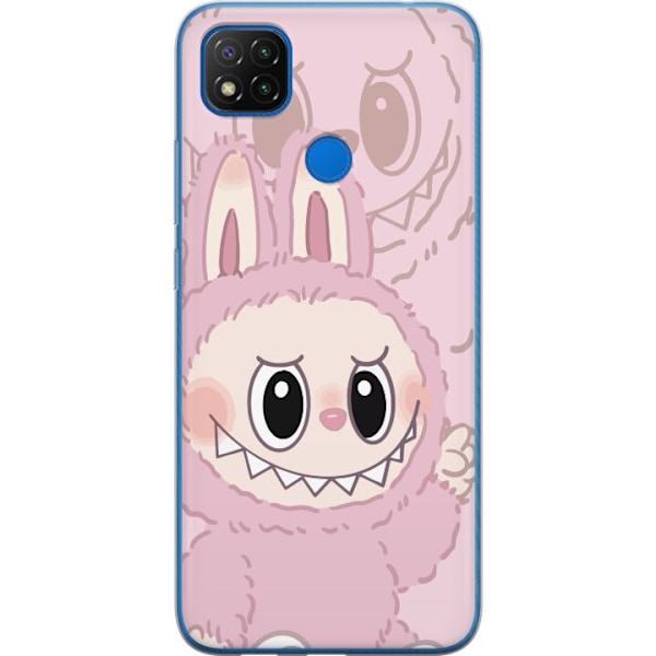 Xiaomi Redmi 9C NFC Genomskinligt Skal Labubu Floral Freak –