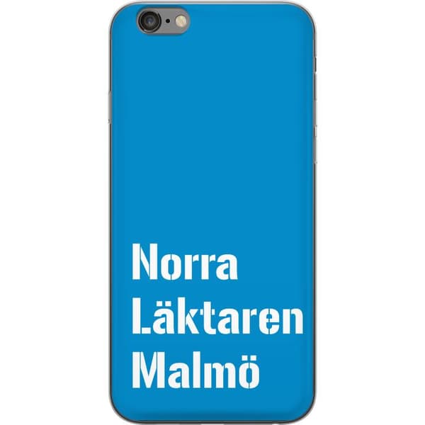 Kompatibelt Mobildeksel til Apple iPhone 6 Plus Minimalistisk blå tekstdesign med Malmö-tema og moderne typografisk stil blå