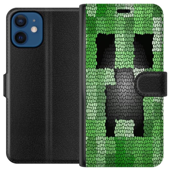 Kompatibelt Plånboksfodral till Apple iPhone 12 Creeper / Minecraft