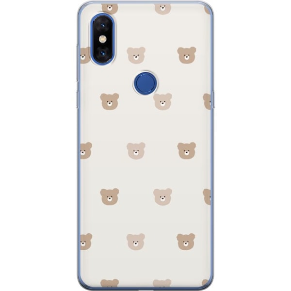 Xiaomi Mi Mix 3 Läpinäkyvä kuori Teddy-tausta - söpöt teddykarhut pehmeällä taustalla