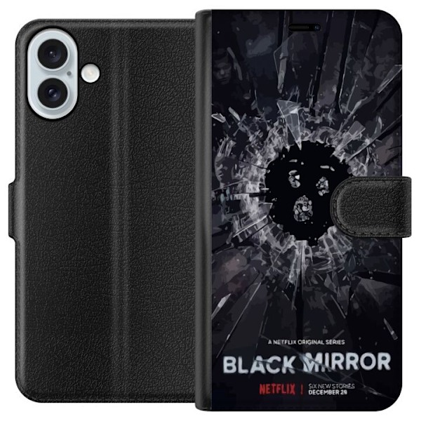 Apple iPhone 16 Plus Lommeboketui Black Mirror Sci-Fi Netflix