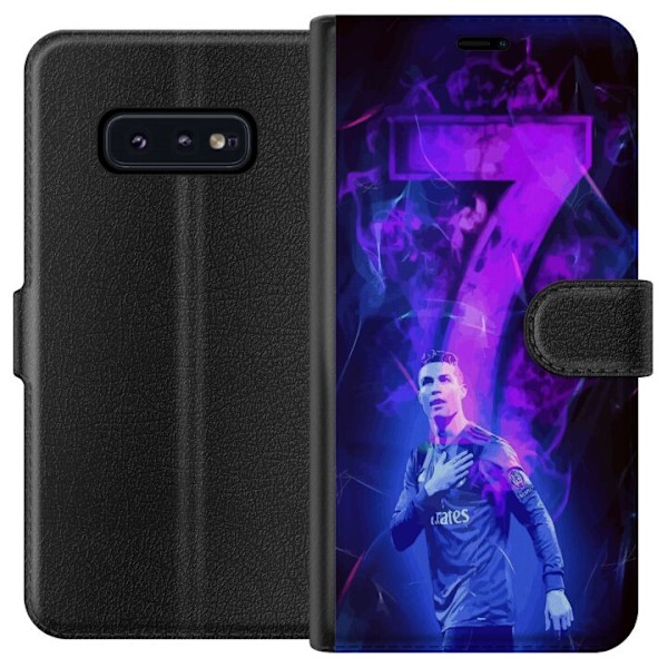 Samsung Galaxy S10e Tegnebogsetui Ronaldo 7 - Fodboldlegende i Handling for Fans