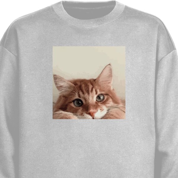 Sweatshirt för Vuxen | Klassisk Collegetröja Katt grå S