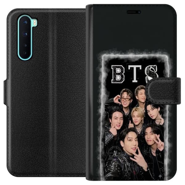 Kompatibel Tegnebogsetui til OnePlus Nord BTS-medlemmer poserer sammen i sorte outfits for en selfie sort